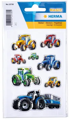 Produktbild von HERMA Sticker MAGIC "Traktoren Rennen" 1 Blatt à 8 Sticker