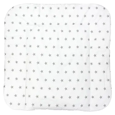 Produktbild von TupTam Baby Wickeltischauflage mit Baumwollbezug Gemustert, Farbe: Sterne Weiß, Größe: 75 x 85 cm