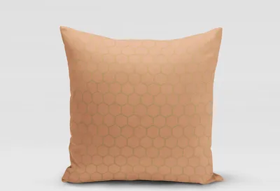 Produktbild von SCHÖNER LEBEN. Kissenhülle Waben Sechseck apricot gold metallic Größe 50x50cm (HxB) 50x50cm (HxB) Größe