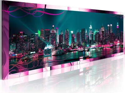 Produktbild von Modernes Wandbild 020111-17 (120x40) - 1 Teilig Bilder Fotografie auf Vlies Leinwand Foto Bild Dekoration Wand Bilder Kunstdruck New York