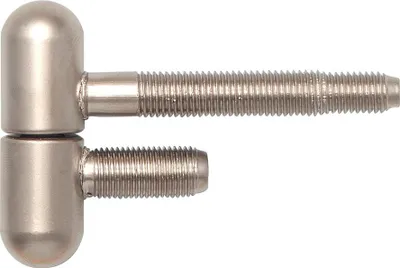 Image de Paumelle SFS pour huisserie en acier, 2 pièces, tête ronde, ø 16 mm, hauteur 50,5 mm, nickelé mat