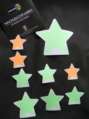 Produktbild von ColuxGlow Leuchtsticker Sterne - 9 Stück - Nachleuchtsticker, Leuchtsterne, Glow-in-the-Dark