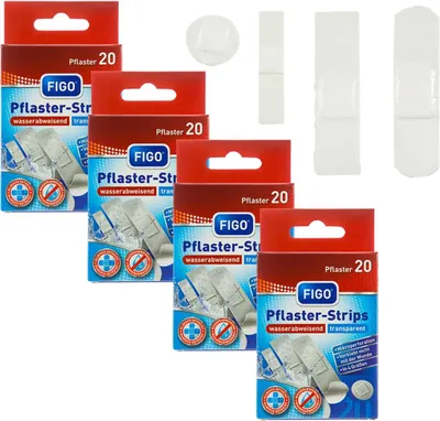 Produktbild von Idealer Wundschutz: 80 transparente Pflasterstrips für jeden Bedarf – wasserfest und hautschonend, inkl. Notizblock