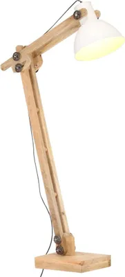 Produktbild von vidaXL Stehlampe Weiß Mango Massivholz E27