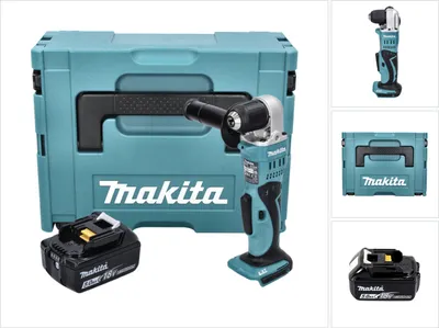 Obrázek produktu pro Akumulátorová úhlová vrtačka Makita DDA 351 T1J 18 V 13,5 Nm + 1x akumulátor 5,0 Ah + Makpac - bez nabíječky