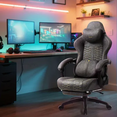 Produktbild von Ergonomischer Bürostuhl - Gaming-Bürostuhl - Bürostuhl - Werkstuhlstuhl - Computerstuhl - Grau