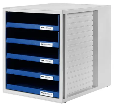 Produktbild von HAN Schubladenbox SCHRANK-SET, 5 Schublade(n), Kunststoff, Blau, Grau, 1 Stück(e), 330 mm, 320 mm
