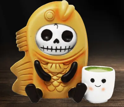 Produktbild von Furrybones "Taiyaki" - Dekofigur Totenkopf Gothic Fantasy