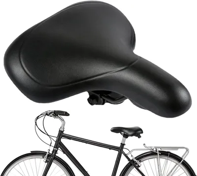 Productafbeelding van Fietszadel - Zacht zadel Comfortzadel - Comfortabel Fietsen - Schokabsorberend ontwerp - 26 x 21 x 7 cm - Zwart