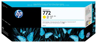 Obrázek produktu pro HP 772 Žlutá inkoustová kazeta DesignJet, 300 ml, Postscriptová tiskárna HP Designjet Z5200, Termotiskárna, Žlutá, Singapur, 283 mm, 41 mm
