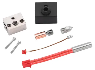 Produktbild von 3D-Drucker-Hotend-Kit, Bimetall-Heizblock, Halsrohr, Heizdüse, Extruder-Teile für Ender 3 S1, 24 V, 40 W, 300 ℃
