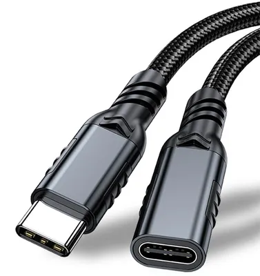 Obrázok produktu pre INF Predlžovací kábel USB Type-C samec–samica — nylon opletenie, hliníkové konektory, 20Gbps, 5A, podpora 4K 1 m