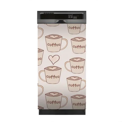 Produktbild von Aufkleber sticker 45x80 cm Dekorative folie Spülmaschine - Kaffee Tassen und Herzen