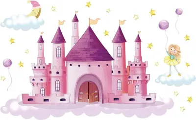 Produktbild von Mädchen Wandaufkleber 60x96 cm - Märchenschloss