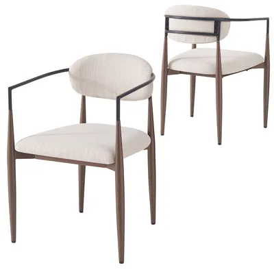 Two chairs are shown against a white background.