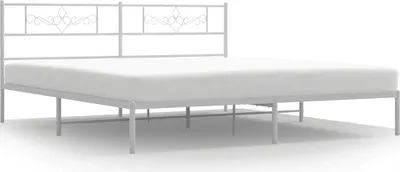 Produktbild von vidaXL Bettgestell mit Kopfteil Metall Weiß 183x213 cm