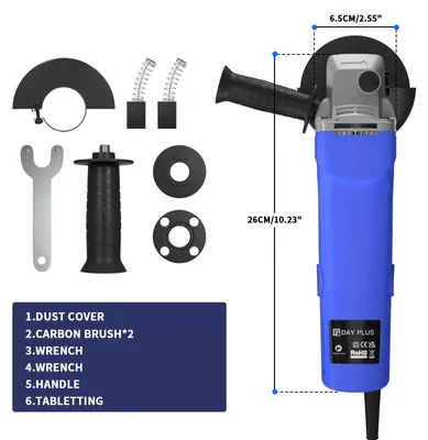 Immagine prodotto di Smerigliatrice angolare - Smerigliatrice angolare elettrica - 115 mm, 5000 W, 12000 giri/min, mandrino M14, 230 V 50 Hz - Blu