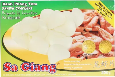 Produktbild von SA GIANG Garnelenchips, unfrittiert (Kroepoek) 200g | Krabbenchips | Krabbenbrot
