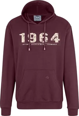 Produktbild von Übergrößen Kapuzen-Sweatshirt AHORN SPORTS Vintage Number beige Maroon Red 7XL