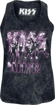 Produktbild von Kiss Top Damen Alive anthrazit Band-Merch, Bands 100% Baumwolle XL