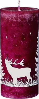 Produktbild von Foresta mit Hirsch durchgefärbte Stumpen Brombeer, 12x5,5cm, 4 Stück