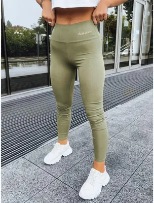 Produktbild von Damen-Leggings gerippt LOOK AT ME grün L-XL