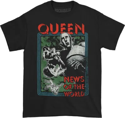 Produktbild von Queen - "News Of The World" T-Shirt für Herren/Damen Uni RO1680 (XL) (Schwarz)