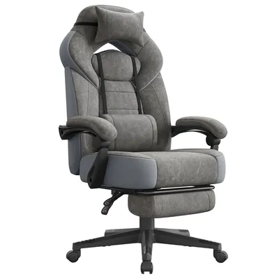Obrázek produktu pro Ergonomické hráčské křeslo, herní židle, kancelářská židle, s teleskopickou opěrkou nohou, nastavitelnou opěrkou hlavy, bederní opěrkou