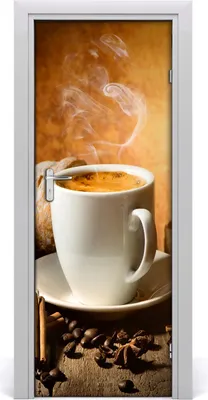 Produktbild von Tulup Türaufkleber 75x205 cm Dekorative Aufkleber Selbstklebend Wasserdichte Tapete Abnehmbar Schlafzimmer Wohnzimmer Wohnkultur - Kaffeetasse