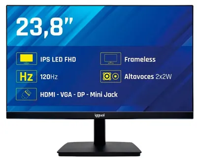 Zdjęcie produktu dla iggual ML24SPC, 60,5 cm (23.8"), 1920 x 1080 px, Full HD, LED, 1 ms, Czarny