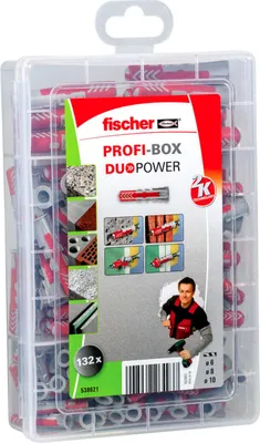 Produktbild von Fischer 538621, Dübel, Autoklaven-Porenbeton, Gipskarton, Nylon, Grau, Rot, 132 Stück(e), 6 x 50, 8 x 65 and 10 x 80