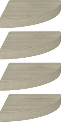 Zdjęcie produktu dla Narożne Półki Ścienne, 4 Szt., Kolor Dębowy, 25X25X3,8 Cm, Mdf Lumarko!
