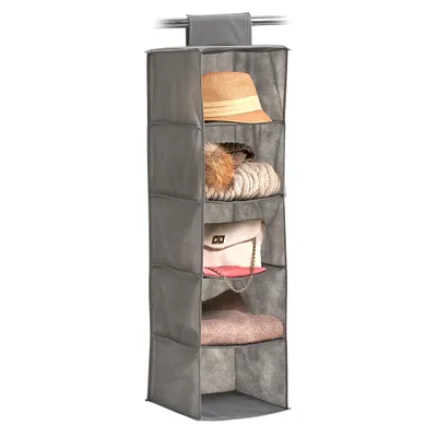 Zdjęcie produktu dla Zeller organizer do szafy, tekstylny, 28x28x95 cm, szary