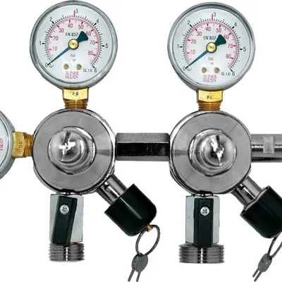 Produktbild von Druckminderer, СO2 Manometer - 2 Druckanzeigen für Bier und AFG, Zapfanlage 3 und 7 Bar