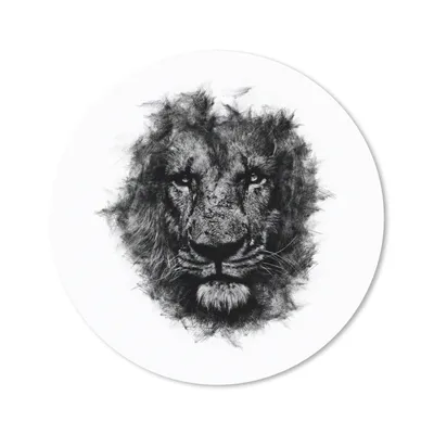 Produktbild von MuchoWow® Mauspad Mousepad Löwe - Schwarz - Weiß 50x50 cm - Mousepads - Maus Mat - Pad - Mausunterlage - Vinyl