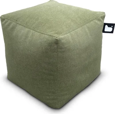 Productafbeelding van Extreme Lounging - b-box: Suède poef - vierkant model - voor binnenshuis - zachte suède stof - 40x40 cm - Mossgroen