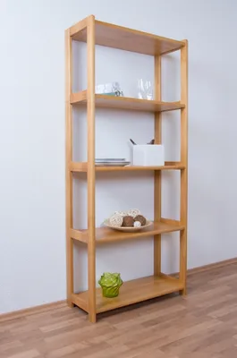 Produktbild von Regal Kiefer massiv Vollholz Erlefarben Junco 55B - 163 x 70 x 30 cm (H x B x T)