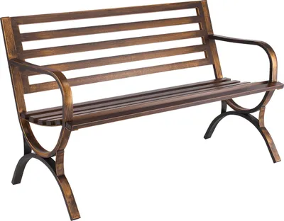 Produktbild von VEVOR Gartenbank Gartenmöbel Bänke 127 cm 250 kg Tragkraft, Terrassenbank Verandabank mit Lattenmuster & Armlehnen mit abgerundeten Kanten, Balkonbank mit Metallrahmen für Park Hof Antikbronze