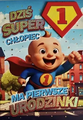 Produktbild von Geburtstagsgeschenk für Jungen – 1. Geburtstag – Superhelden-Motiv – YEKU