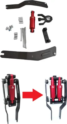 Zdjęcie produktu dla Zestaw do konwersji zawieszenia Monorim M0 na DM0 - podwójny amortyzator do Xiaomi M365 / PRO / PRO 2 / 1S / Essential