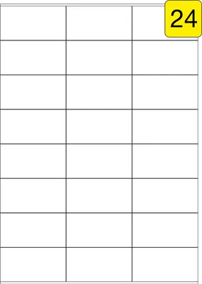Produktbild von 240 Etiketten / 10 Blatt DIN A4 / Größe: 70x37,1