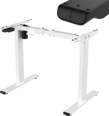 Zdjęcie produktu dla stelaż biurka z regulacją wysokości, stelaż biurka elektrycznego, regulacja wysokości do 121 cm, zabezpieczenie antykolizyjne, maks. obciążenie 70 kg, ergonomiczne biurko PC (SPE-114A, 2-stopniowy, 1-silnikowy, biały)