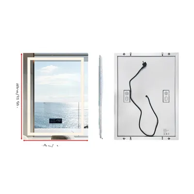 Produktbild von Beleuchteter Badezimmerspiegel, Bluetooth-Lautsprecher, Anti-Beschlag-Funktion, 60x80cm (24x32 inch)