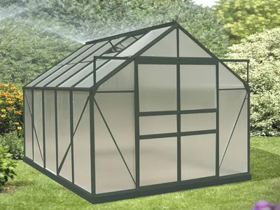 Image de Serre jardin aluminium 7.44 m² vert - Habrita - SR3024J -