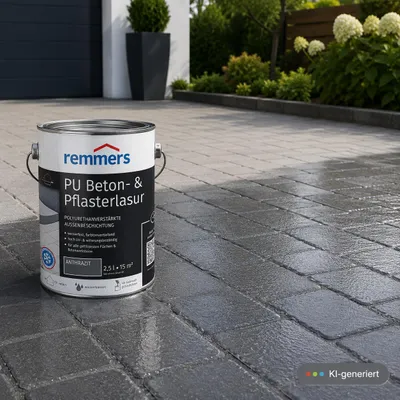 Imagen del producto de Remmer PolyurethanBeton- & Pflasterlasur anthrazit 2,5L - sorgt für ein mattes, gepflegtes Erscheinungsbild