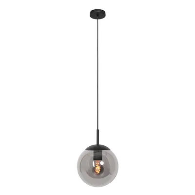 Produktbild von Steinhauer Pendelleuchte Bollique 1-flammig Schwarz Matt/ Rauchglas 25x25cm