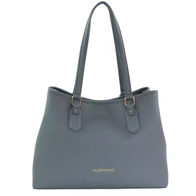 A gray Valentino tote bag is shown against a white background.