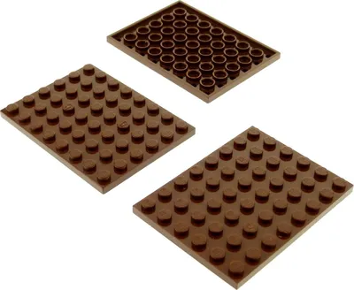 Produktbild von 3x Lego Bau Platte 6x8 Basic reddish braun Star Wars 8780 75827 4223729 3036