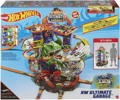 Immagine prodotto di Parcheggio Hot Wheels Megacity attacco T-Rex, spazio per oltre 100 macchinine
