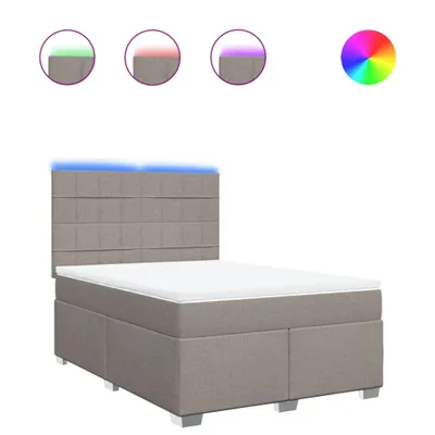 Produktbild von Boxspringbett mit Matratze Taupe 160x200 cm Stoff